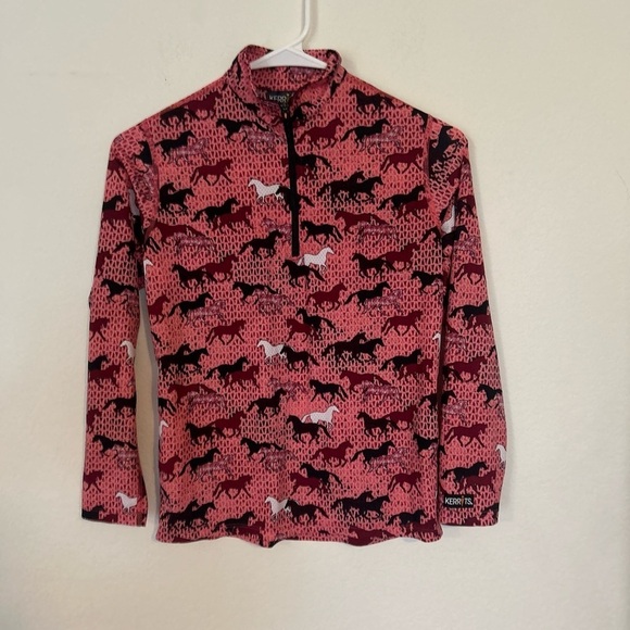 Kerrits Large Kids On Course Quarter Zip Equestrian Light Weight Tech Top - Picture 1 of 9